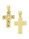 Senzio Belibasakis Women's Gold Byzantine Cross 14K Double Sided