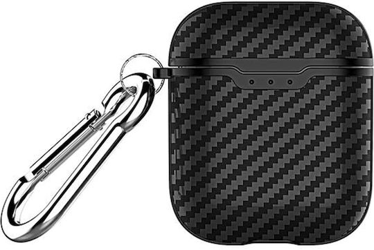 Beline Carbon Cover Θήκη Σιλικόνης σε Μαύρο χρώμα για Apple AirPods 1 / AirPods 2
