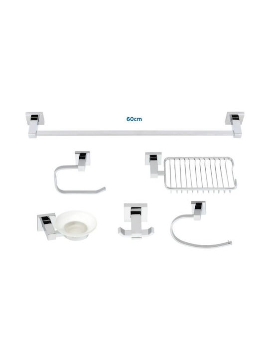 Import Hellas Set Accesorii Baie Inox Argint 6buc