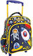 Must Team School Bag Trolley Kindergarten Yellow with Water Bottle Holder 8Liters