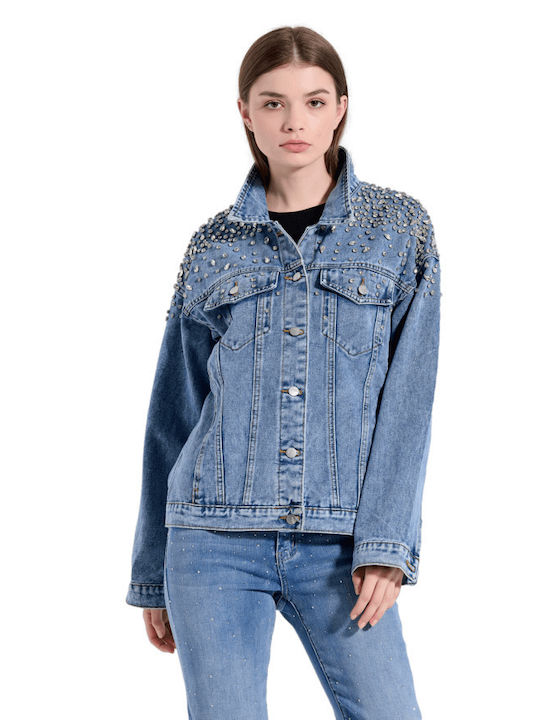 Matis Fashion Lung Jachetă de femei din denim Albastru