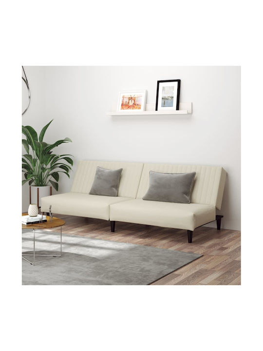 Dreisitzer Sofa Bett Samt Beige 200x100x69cm