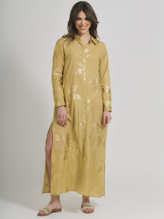 Ble Resort Collection Damen Maxi Kaftan Strand Dark beige.