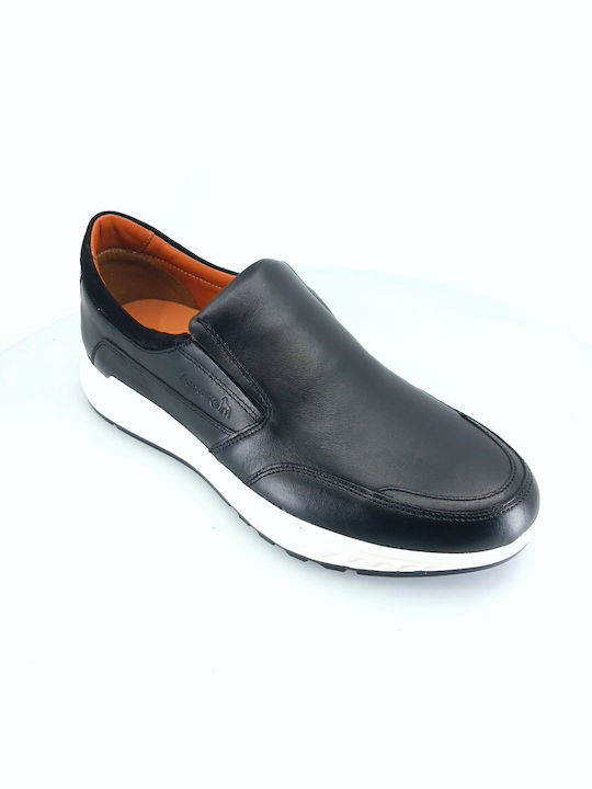 Boxer Men's Leather Slip-Ons Black