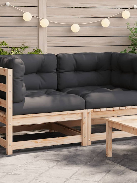 Corner Sofa Outdoor Wooden with Pillows