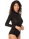 Long Sleeve Turtleneck Bodysuit Black