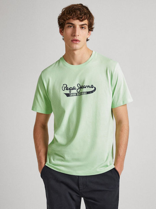 Pepe Jeans Ανδρικό Αθλητικό T-shirt Κοντομάνικο Πράσινο