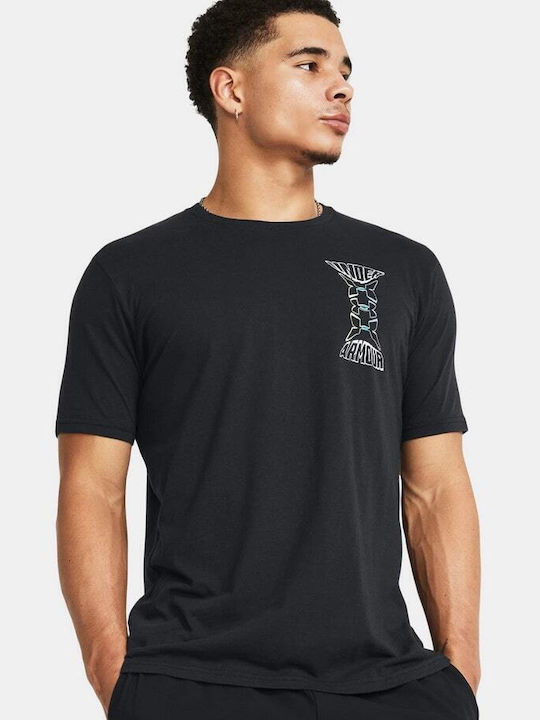 Under Armour T-shirt Bărbătesc cu Mânecă Scurtă Negru