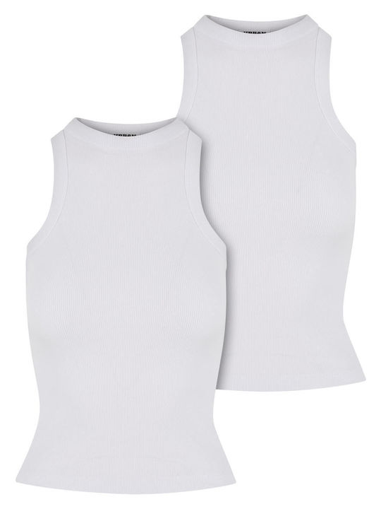 Urban Classics Bluză Sportivă pentru Femei Fără mâneci Albă 2Pack