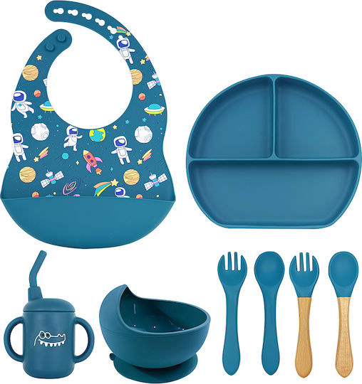 Queen Mother Feeding Set Space from Silicone with Anti-Slip Base 6pcs