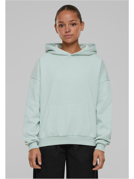 Long Women's Sweatshirt Hooded Green