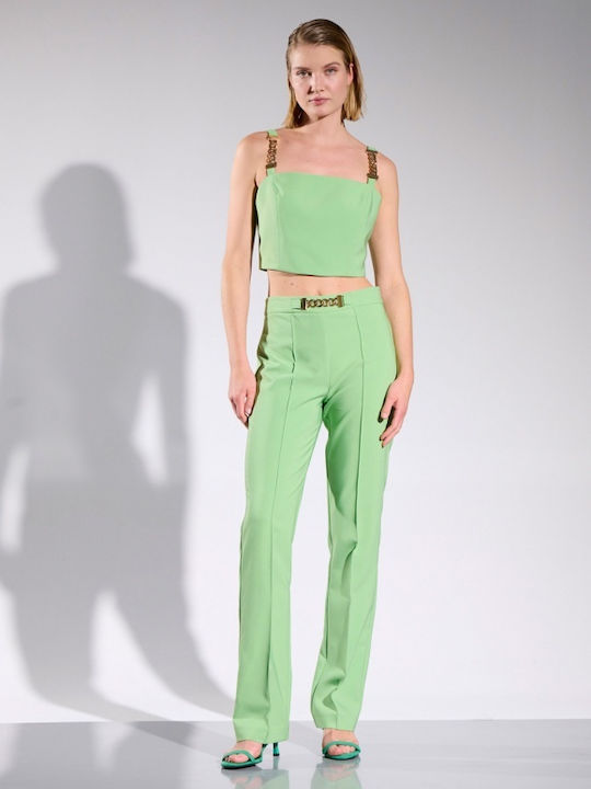 Matis Fashion Women's Green Set with Trousers in Regular Fit