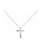 White Gold Cross 18K with Chain