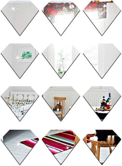 Selbstklebende Spiegel für Innendekoration und Design, Diamnat Modell, Premium-Acryl Pvc, Satz von 50 Stück, 6 X 5 X 0,1 cm, Original-Angebote