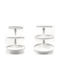 Faitakis Pack Metallic Dessert Tower Stand with 3 Tiers White Ø36cm 45x36cm