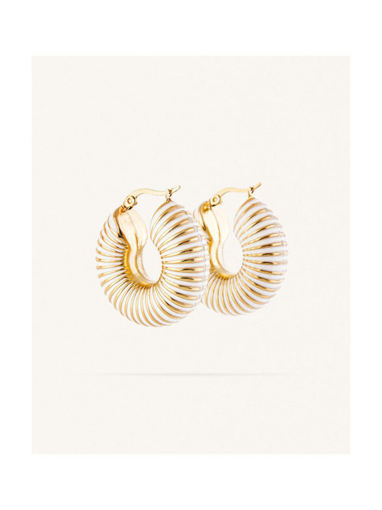 StanStefan Earrings Hoops made of Steel Gold Plated