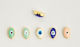 Oval Metallic Decorative Element for DIY Crafts Turquoise 50pcs 1.15cm
