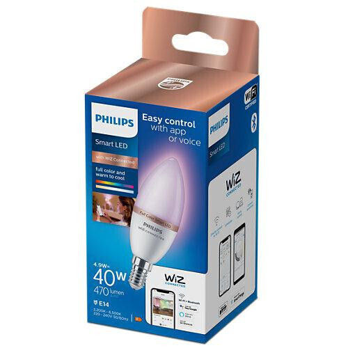 Philips Smart Lampe LED 4.9W für Fassung E14 und Form C37 RGB 470lm