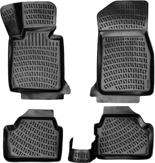 Carro Set of Front and Rear Mats 4pcs Tray Type for BMW Series 1 2004-2012 Black
