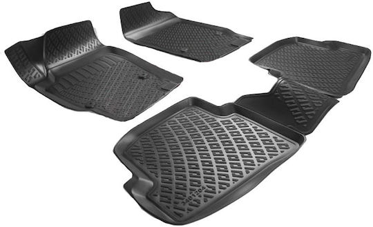 Carro Set of Front and Rear Mats 4pcs Tray Type for Seat Ibiza / Cordoba Volkswagen Polo Black
