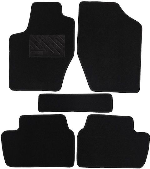 Set of Front and Rear Mats 5pcs for Peugeot 307 2001-2008 Black