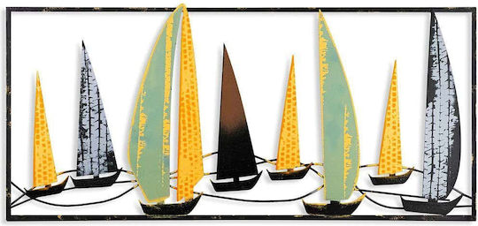 Wallity Wall Decor Yelkenli Multicolour Made of Metallic 90x40cm
