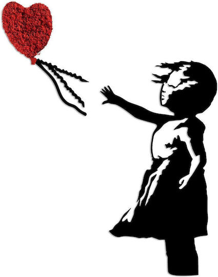 Wallity Decorative Silhouette Banksy Handmade Black Metal 105x85cm