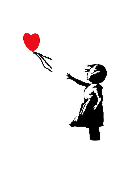 Wallity Διακοσμητική Σιλουέτα Banksy Μαύρη από Μέταλλο 105x85cm