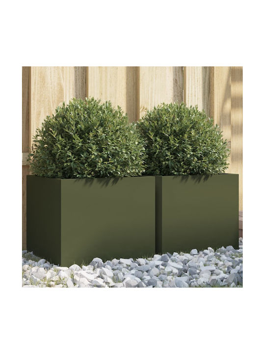 vidaXL Planter Box 32x30cm Set 2pcs Green 841542