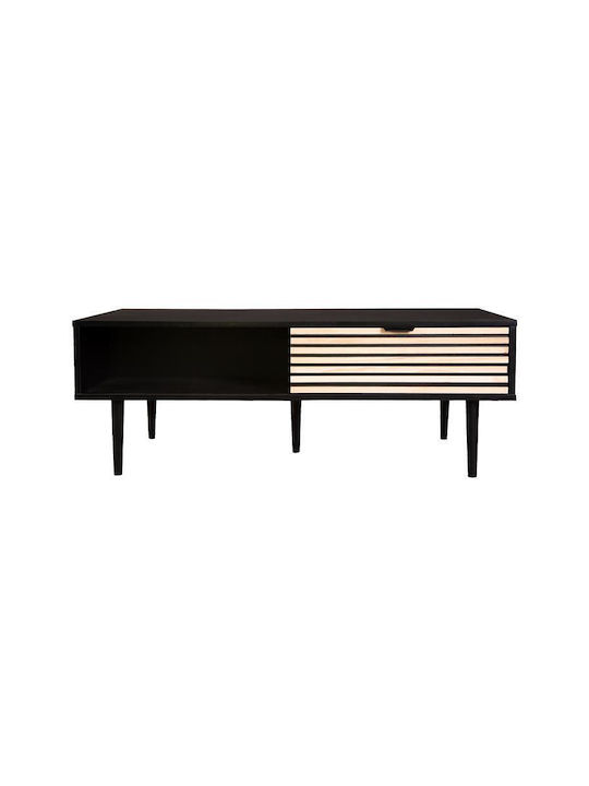 Rectangular Coffee Table Range made of Solid Wood Black L110xW60xH40cm