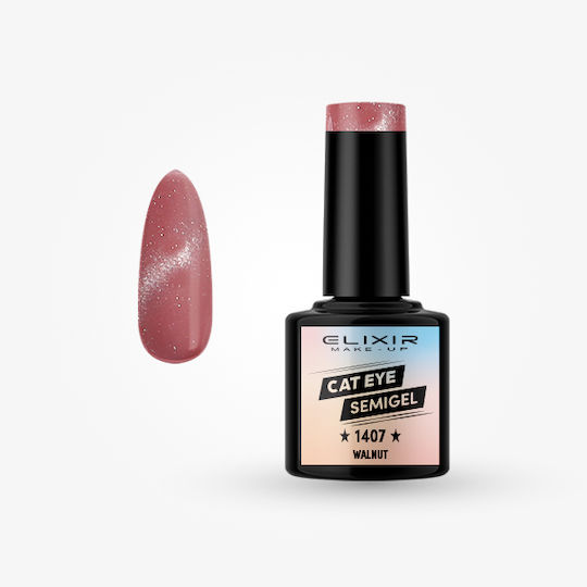 Elixir Semi Ημιμόνιμο Βερνίκι Νυχιών Walnut 1407 Cat Eye 8ml