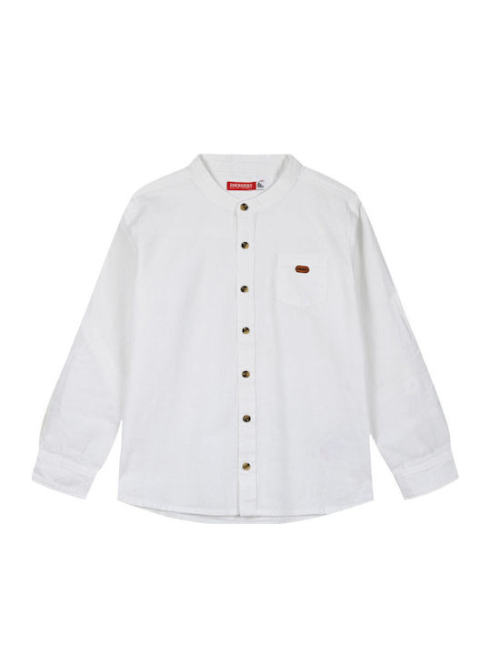 Kids Shirt Long Sleeve Linen Ecru