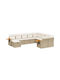 Corner Sofa Outdoor Rattan with Chest and Pillows 55x55x69cm