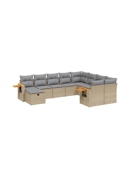 Corner Outdoor Sofa Rattan with Chest and Cushi...