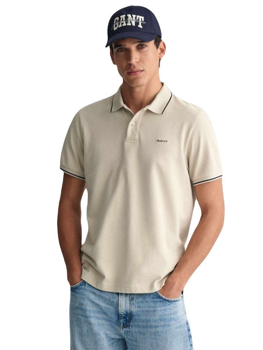 Gant Polo Μπλούζα Κοντομάνικη Μπεζ