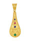 Drandakis Charm Talisman Byzantinisch mit Steinen aus Gold 9K mit Zirkon