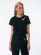 Boutique Women's Summer Blouse Short Sleeve Black