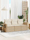 Three-Seater Outdoor Rattan Sofa with Chest and Cushions 55x55x69cm
