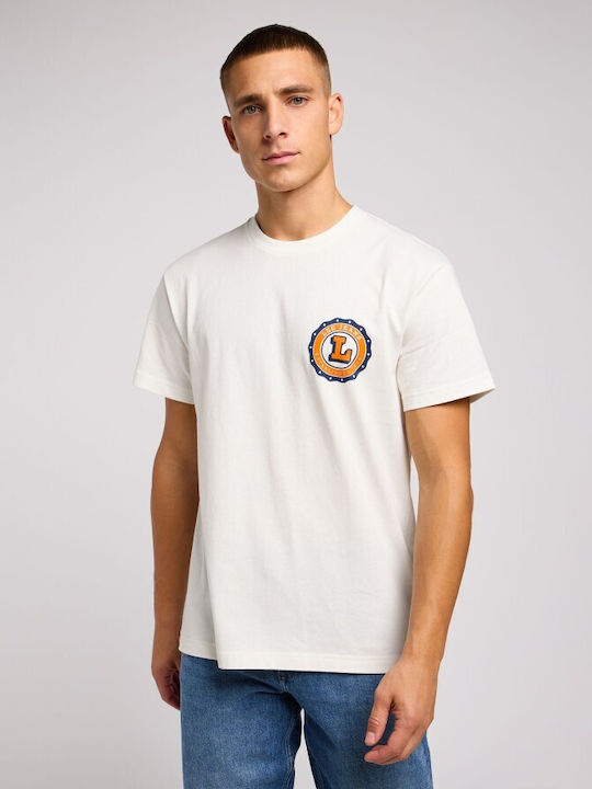 Lee T-shirt Bărbătesc cu Mânecă Scurtă Ecru