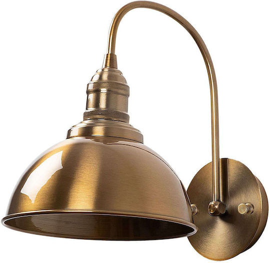 Opviq Lampă de Perete cu Bază de Bec E27 Auriu 27 cm