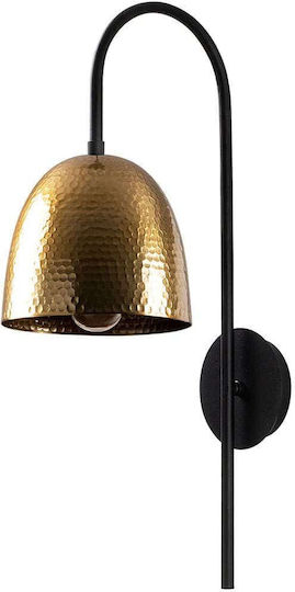 Opviq Leuchte Wand mit Fassung E27 Schwarz 16cm