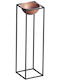 Aberto Design Ghiveci Metalic Negru cu suport 28x28x80εκ.