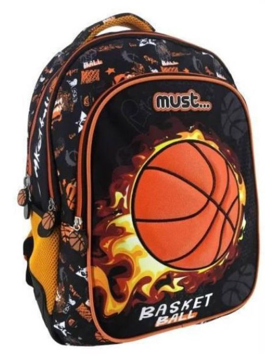 Must Team School Bag Backpack Junior High-High School Orange with Water Bottle Holder 25Liters