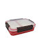 Ankor Ankor Plastic Lunch Box Red with Compartments 1L