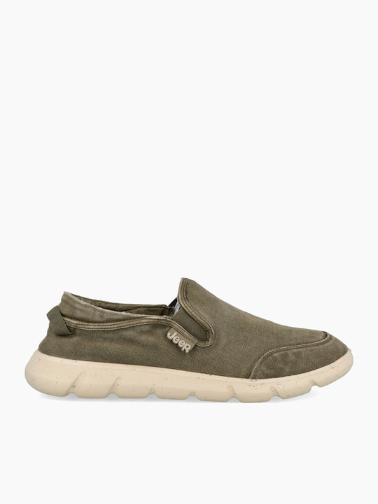 Material Slip-on-uri pentru bărbați Verzi