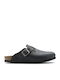 Boston Oiled Leather Зимни мъжки чехли Черен Тясна Fit