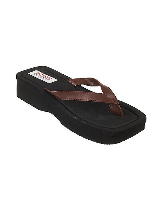 Mitsuko Frauen Flip Flops in Braun Farbe