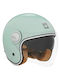 Nox Heritage Sea Green Motorcycle Helmet Jet ECE 22.06 with Sunvisor