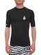 Volcom Lido Rashguard UPF 50 Tricou De Protecție Solară Pentru Bărbați Mâneci Scurte Negru