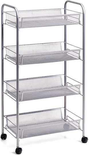 Zeller Metal Food Rack 4 Tiers Gray